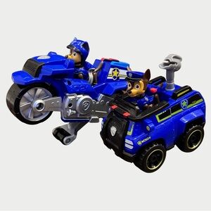 Paw Patrol Chase Pull Back Motorcycle Wheelie Feature & Chase Spy Cruiser